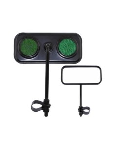 Rectangle Mirror Black Green Reflectors.